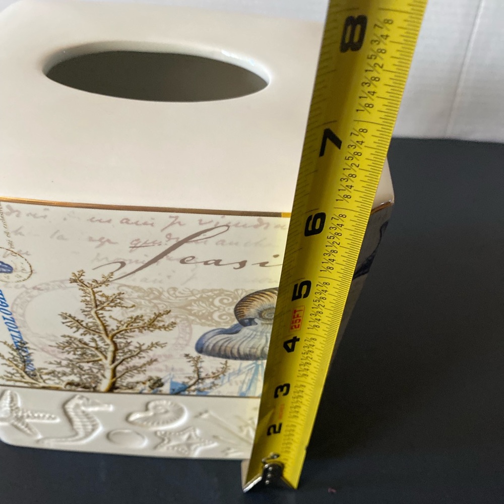 Avanti Linens Tissue Cover Bathroom Accessory  Coastal Seaside Cottage Seashell - Picture 6 of 7